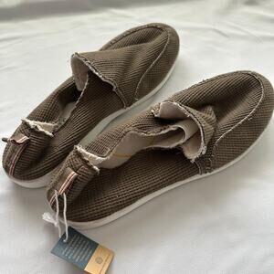 Vionic Beach Malibu Slip On Sneakers Brown Waffle Knit Sustainable Shoes 11 NWT